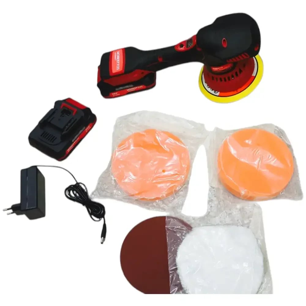 الة التلميع بالبطارية ponceuse polisseuse orbitale HONESTPLUS 20V YAE2655 3