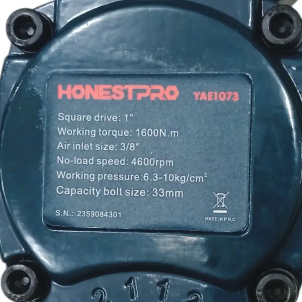 مفك البراغي بالضغط Clé A Choc Pneumatique Lourd 1600nm 1" HONESTPRO YAE1073 4