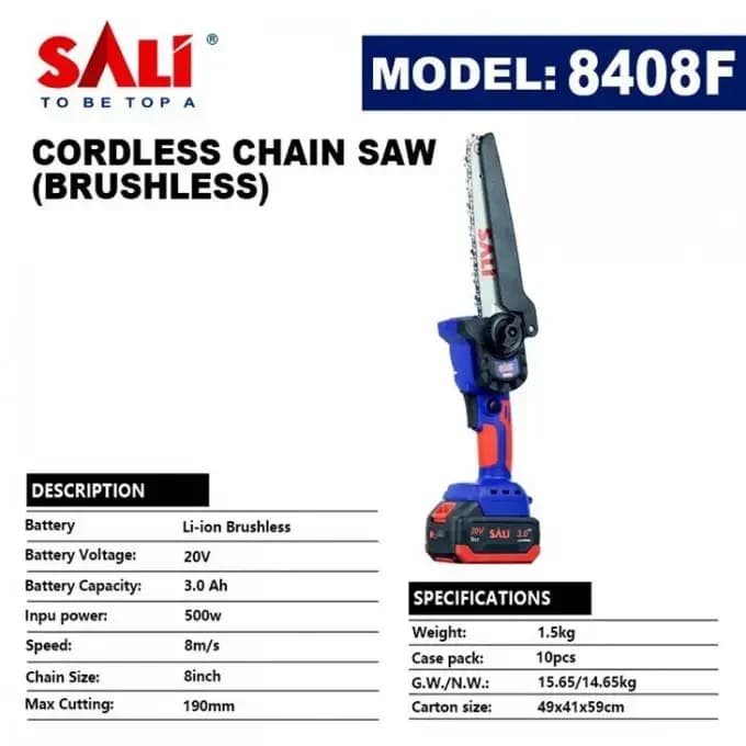 منشار الخشب ببطاريةو شاحن mini scie à chain batterie 20V SALI 2