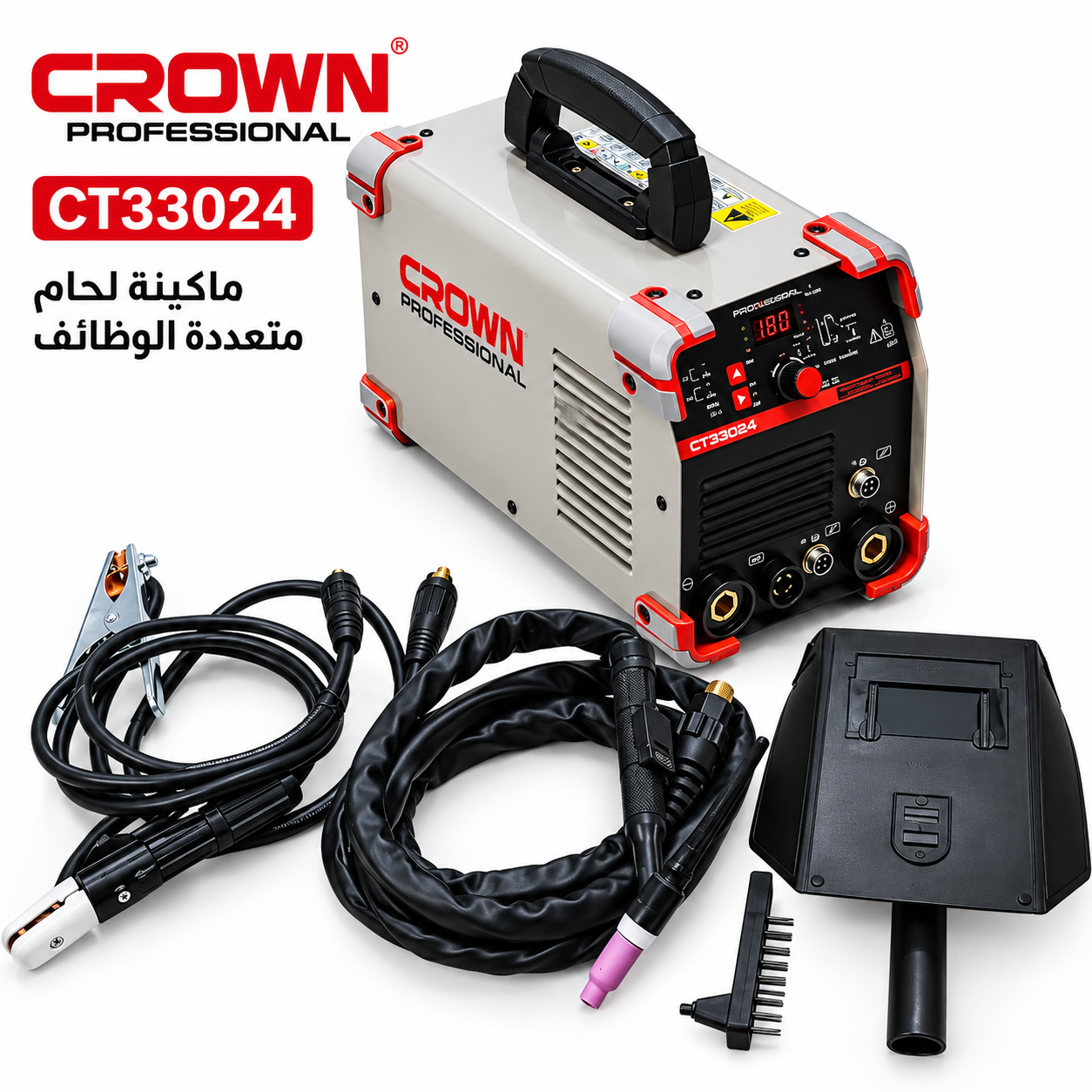 2026/08/24404.png *** 7ملاين و950الف *** جهاز التلحيم Poste à Souder Crown AC-DC TIG250 CT33024 - الصورة 1