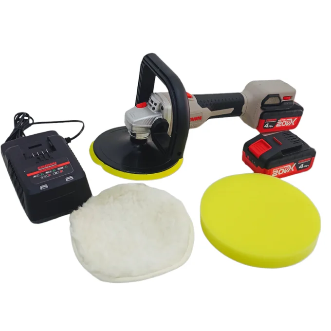 3J0FA2YHETDdJRcwbsLpKgQit6fLQgt8ogYxjyp9_lg الة التلميع بالبطارية ponceuse polisseuse CROWN 20V CT23018HX - الصورة 1