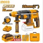 الة الثقب و الحفر بالبطارية MARTEAU PERFORATEUR 20V 4AH INGCO CRHLI202682