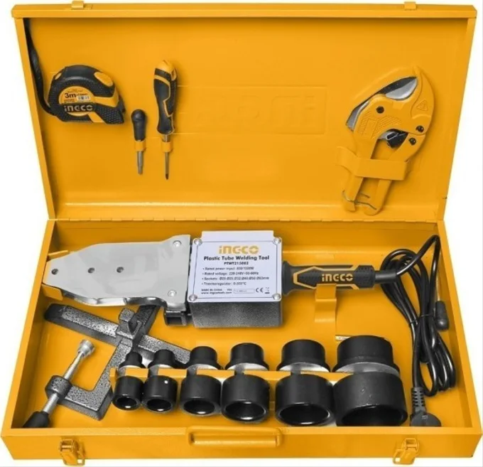 fDF97V754IGtqyTHls8fHmkUaVl7DAx6pgbV1bwm_lg آلة لحام الانابيب البلاستيكية Soudeuse de tubes PPR 1500W iNGCO PTWT215002 - الصورة 1