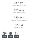 ⁦جزازة العشب بمحرك بنزين Debroussailleuse CROWN 1250W CT20050⁩ - الصورة ⁦3⁩