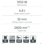 ⁦المطرقة الكهربائية marteau perforateur CROWN(32) 1050 W CT18116⁩ - الصورة ⁦5⁩
