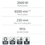 ⁦الة التقطيع الكهرباية tronçonneuse 230 CROWN 2600W CT13489⁩ - الصورة ⁦3⁩